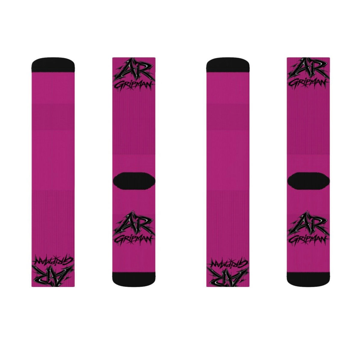 Pink & Black Signature Socks by AR GRIPMAN
